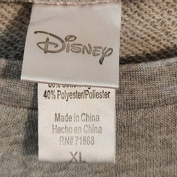 Disney Mickey Mouse sweatshirt grey cutout back size XL - Picture 5 of 7